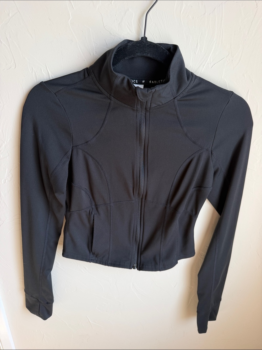 Fabletics Black Cropped Full-Zip Jacket